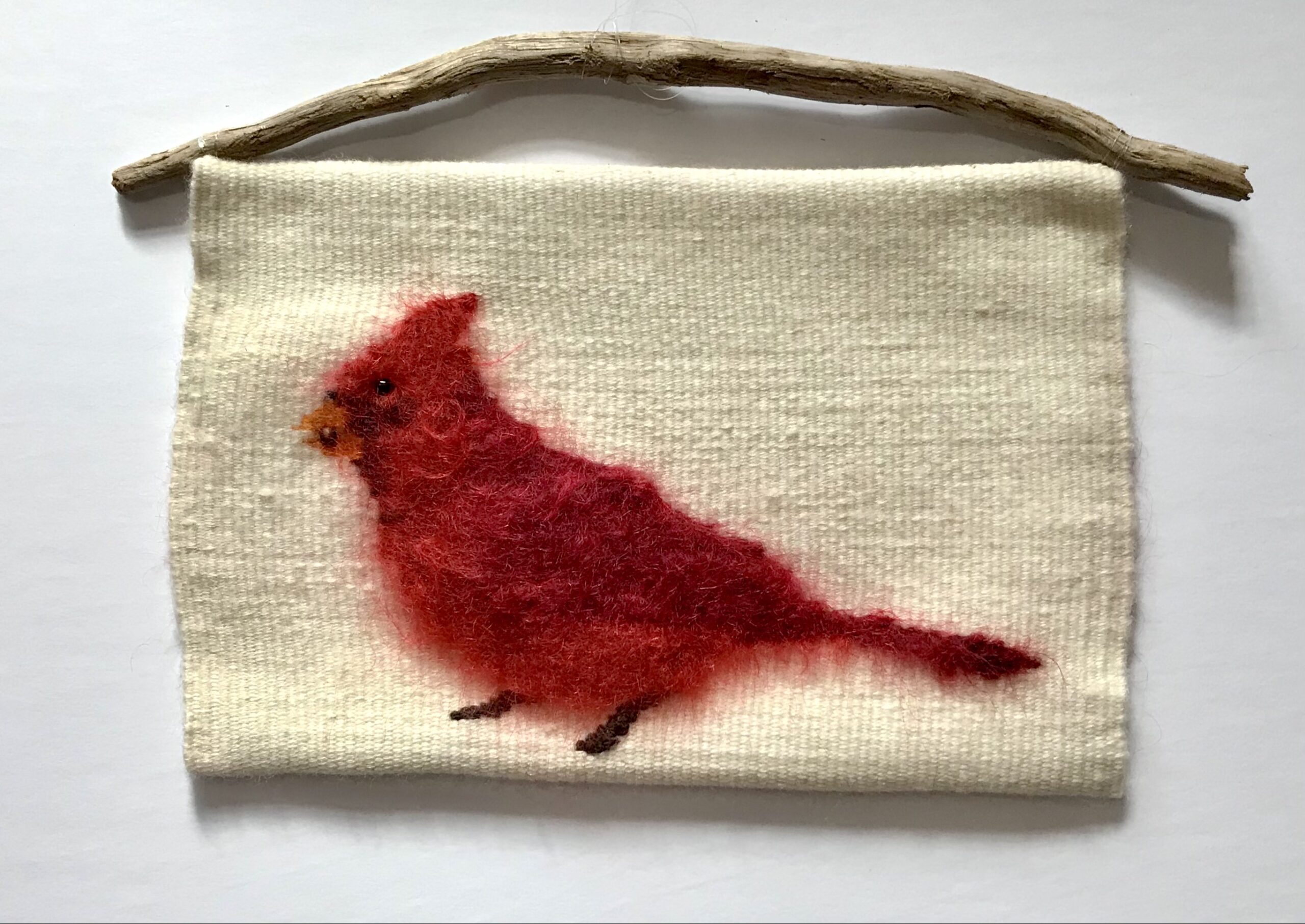Cardinal woven with Red Mohair – SOLD