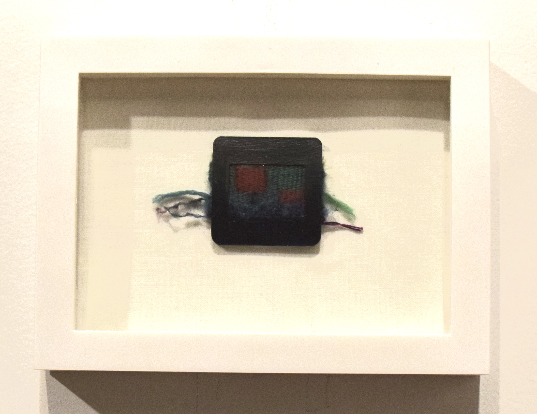 "Out of the Square" Miniature Tapestry in Shadow Box Frame - FOR SALE $125