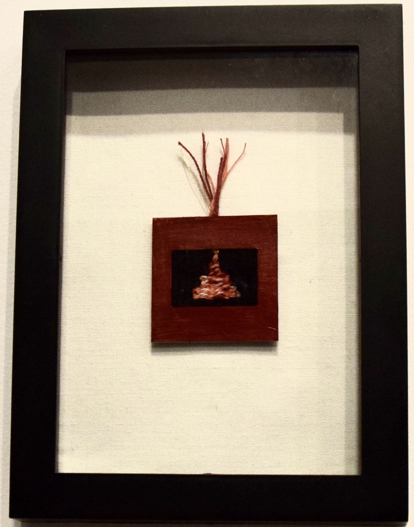 "Fire" Miniature Tapestry in a Shadow Box - FOR SALE $125