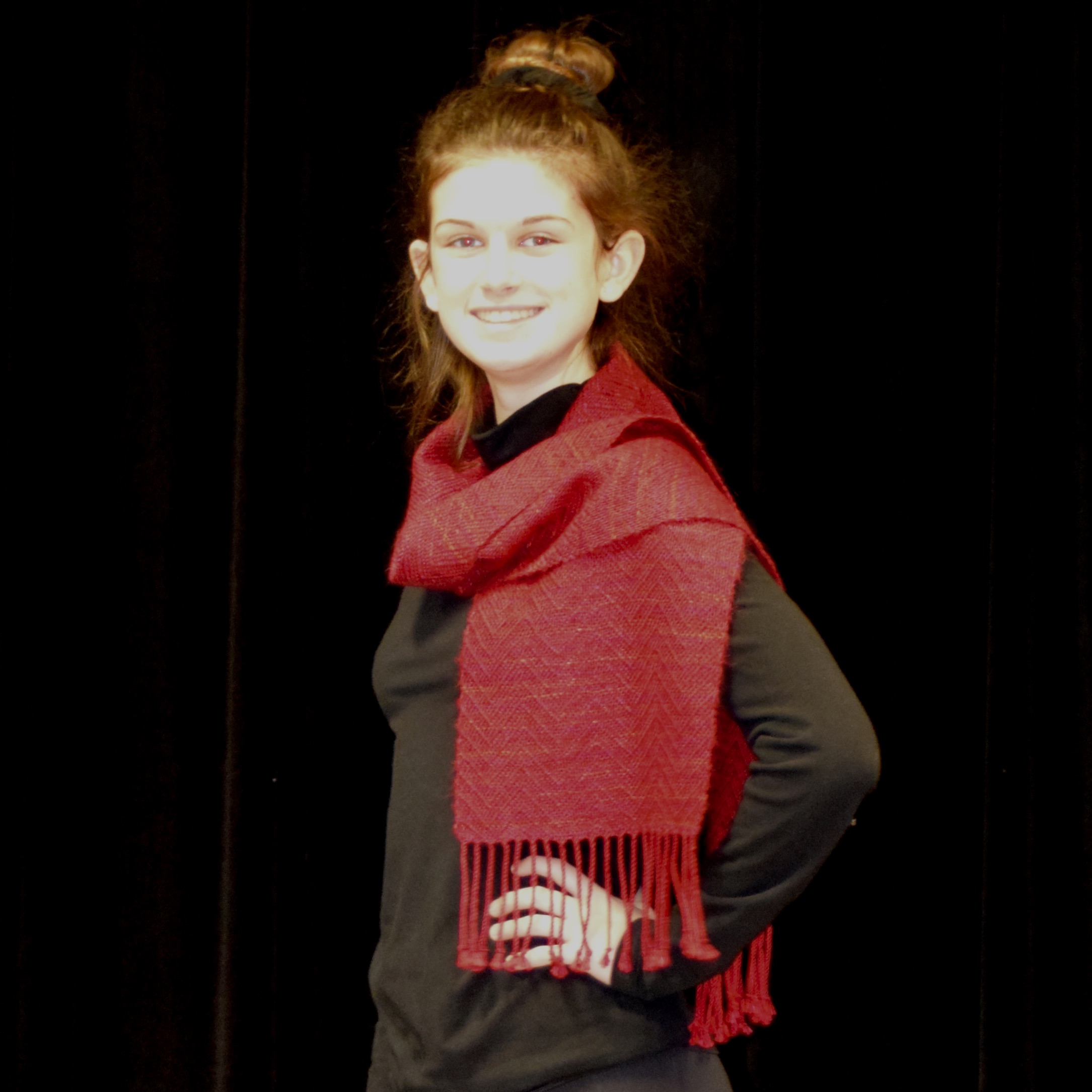 Red Scarf in Cotton, Merino and Mohair - FOR SALE $115