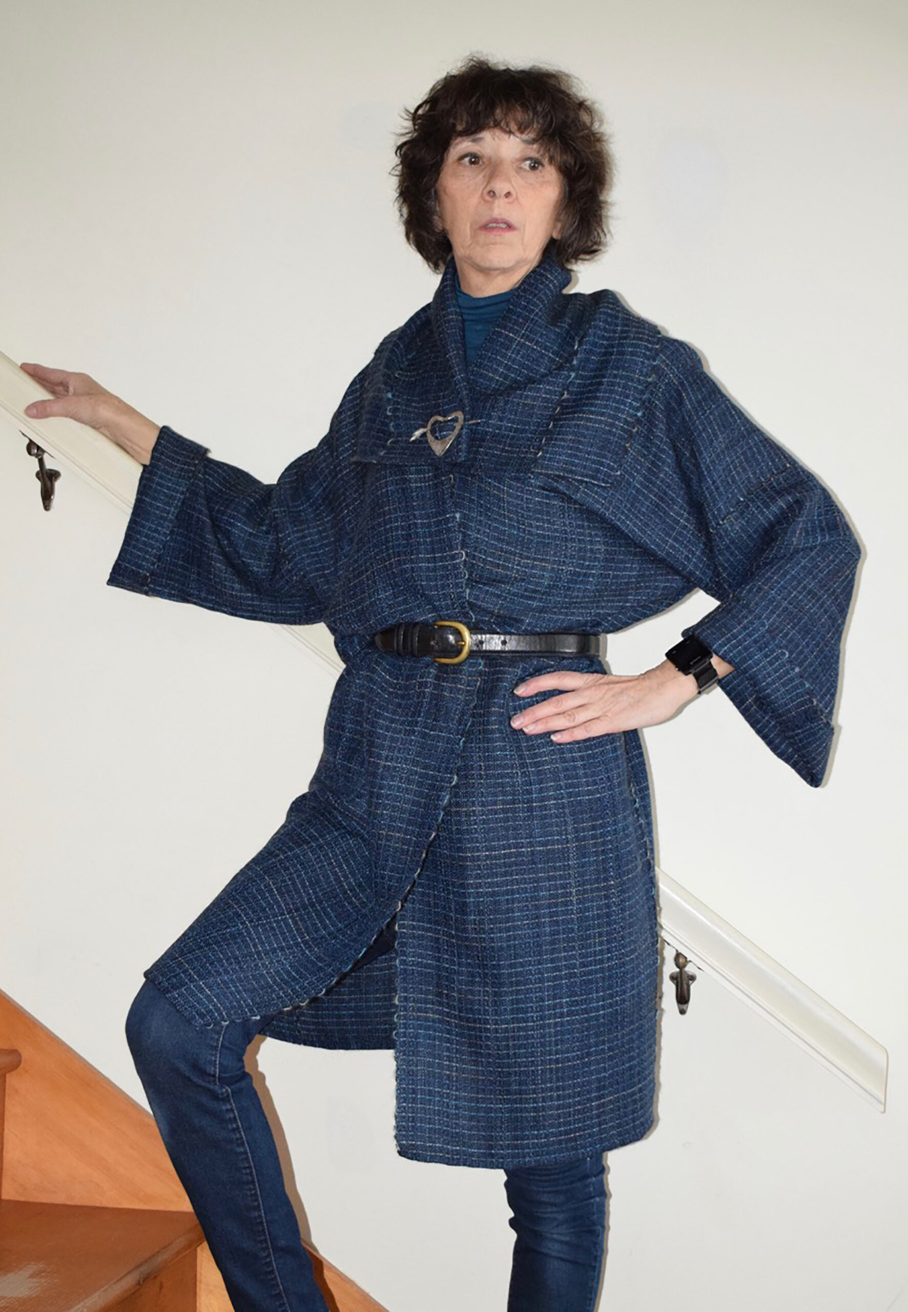 Blue Alpaca and Silk Kimono Style Jacket – SOLD